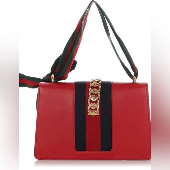 Gucci Red Leather Sylvie Shoulder Bag ✨LIKE NEW✨ - Picture 16 of 16